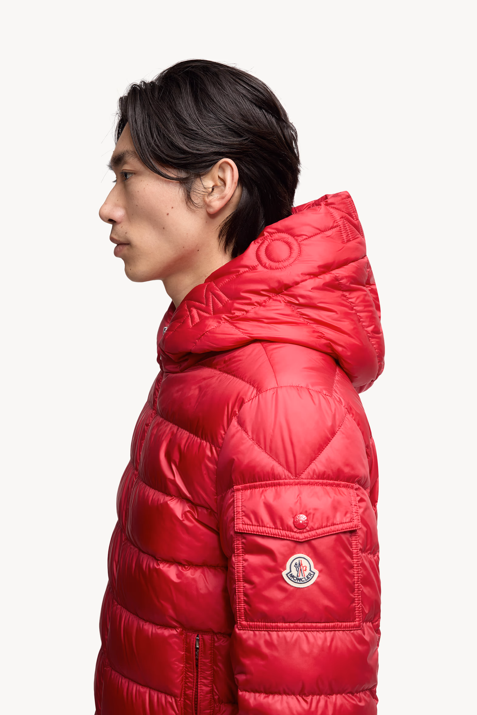 Najan Hooded Short Down Jacket Men Red Moncler 4
